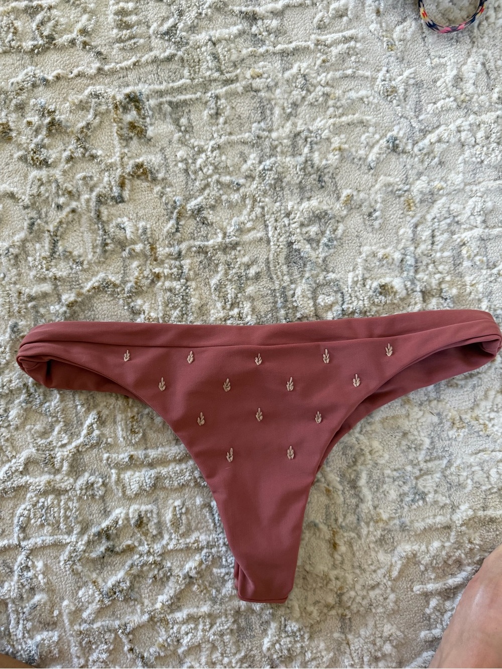 Benoa Swim Mauve Pink Embellished Bikini Bottom Large